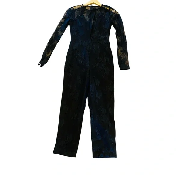 Lovers + Friends Black Lace Sheer Nora Jumpsuit - Picture 2 of 8